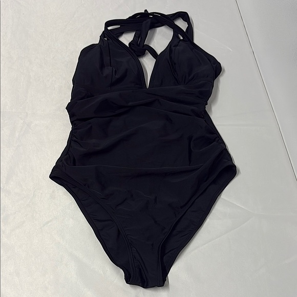 Cupshe Black Strappy One-Piece Swimsuit women’s size medium tummy control NWT - Picture 7 of 8